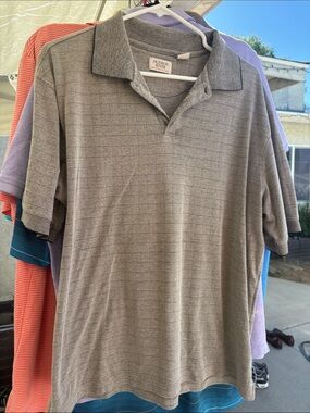 Hudson River Men's Short Sleeve Polo Shirt - Taupe Gray